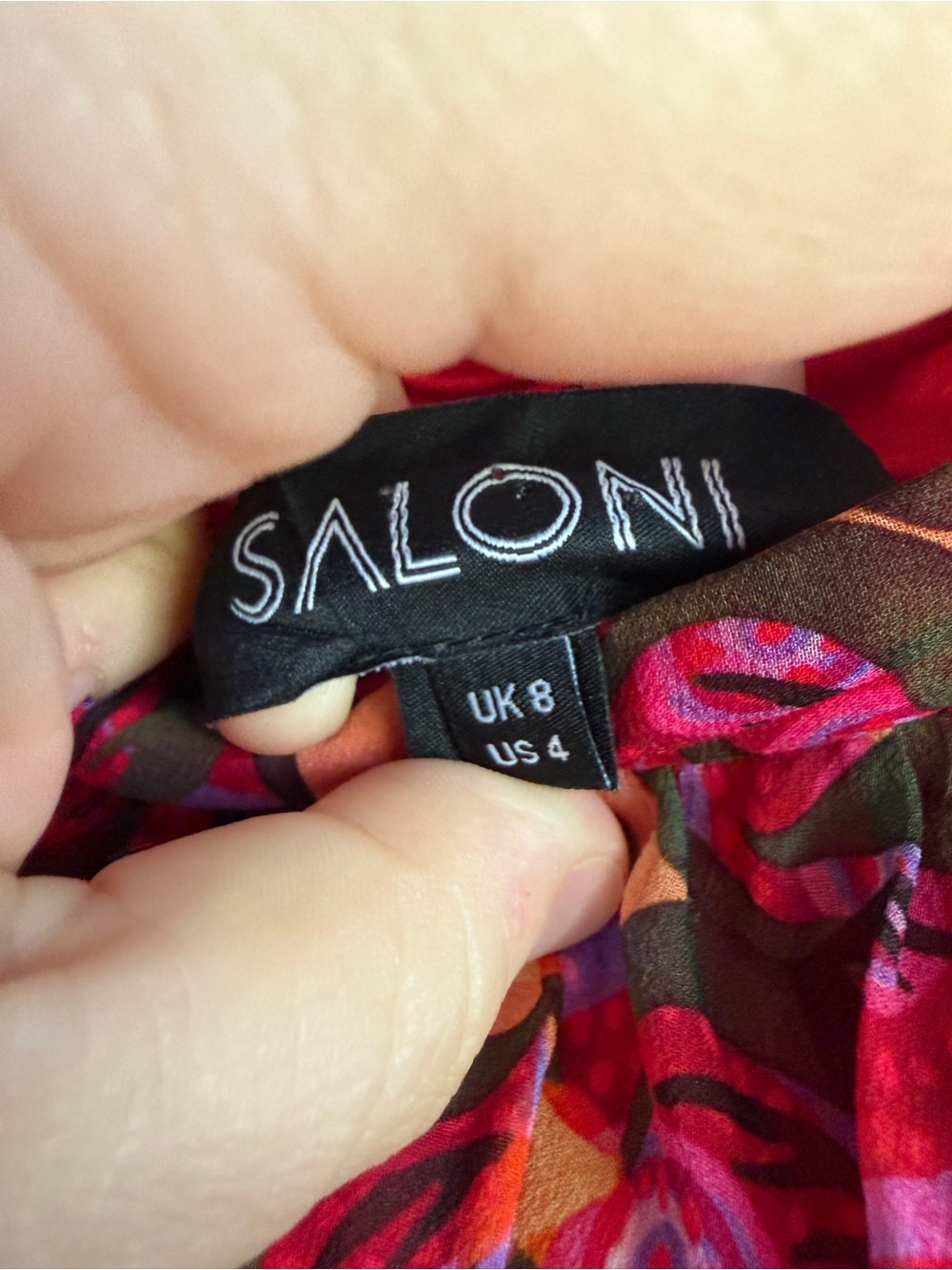 Saloni Isabel B Printed Silk Georgette Mini Dress sz 4 - Picture 6 of 8